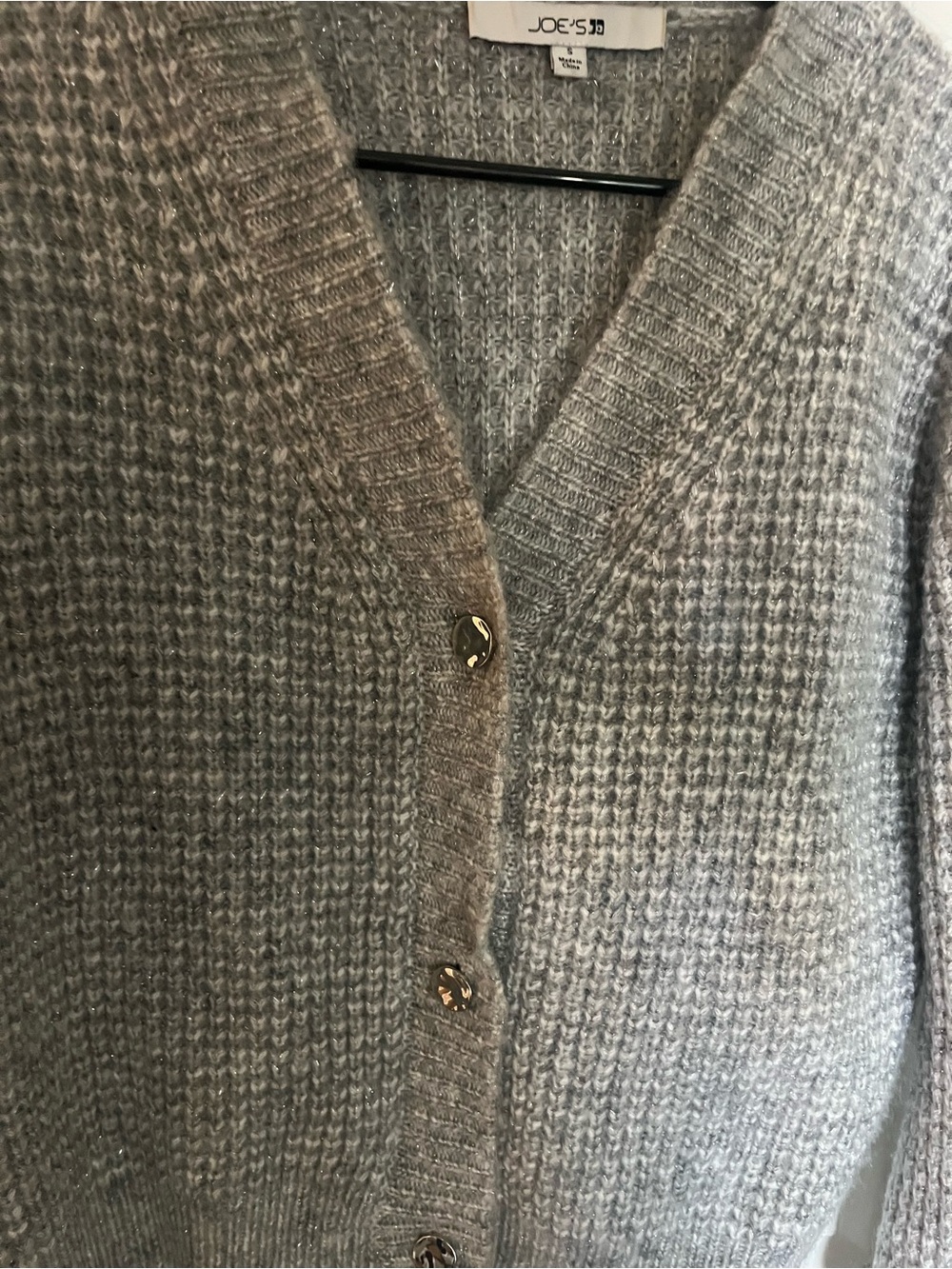 Joe's Jeans Heather Gray V-Neck Button Front Cardigan